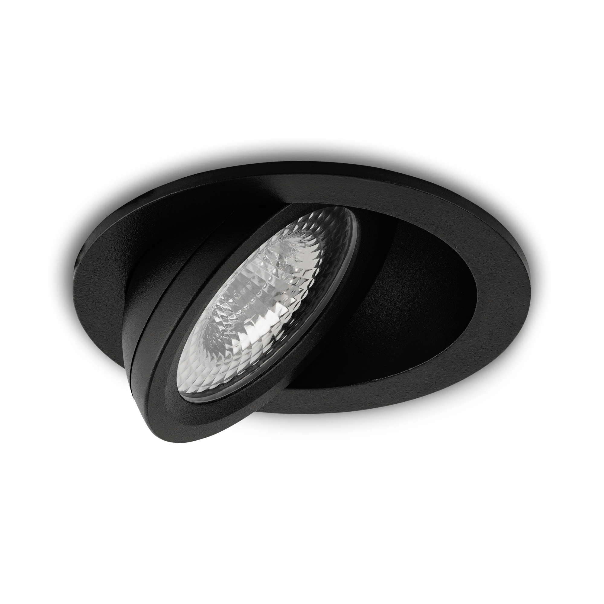 LED-Einbaustrahler Sienna schwarz 5 W Extra Warmweiß 2700 K, schräg ausgerichtet, ausgeschaltet, für Deckenmontage