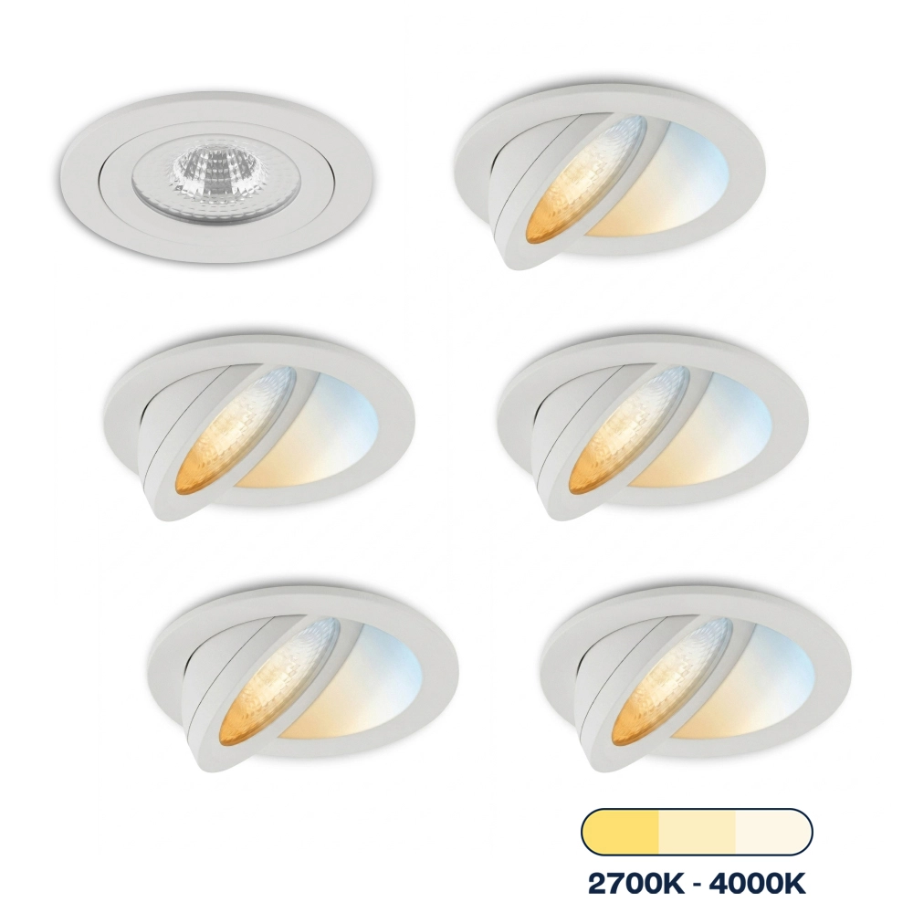LED-Einbaustrahler Sienna Weiß dreifarbig für Deckenmontage