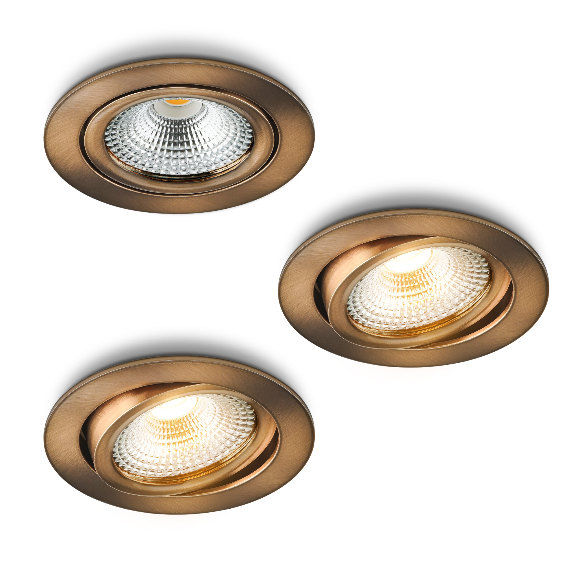 LED-Einbaustrahler Vivaro Bronzekupfer 5 W dimmbar für Deckenmontage