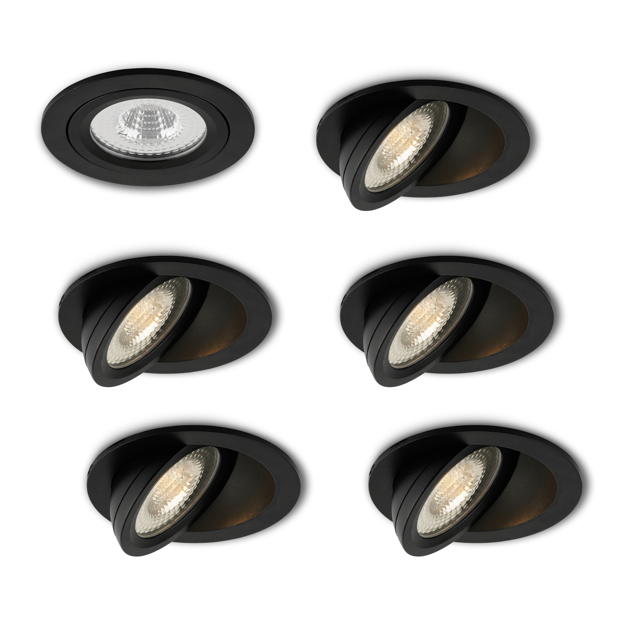 LED-Einbaustrahler Sienna schwarz 5 W Extra Warmweiß 2700 K für Deckenmontage
