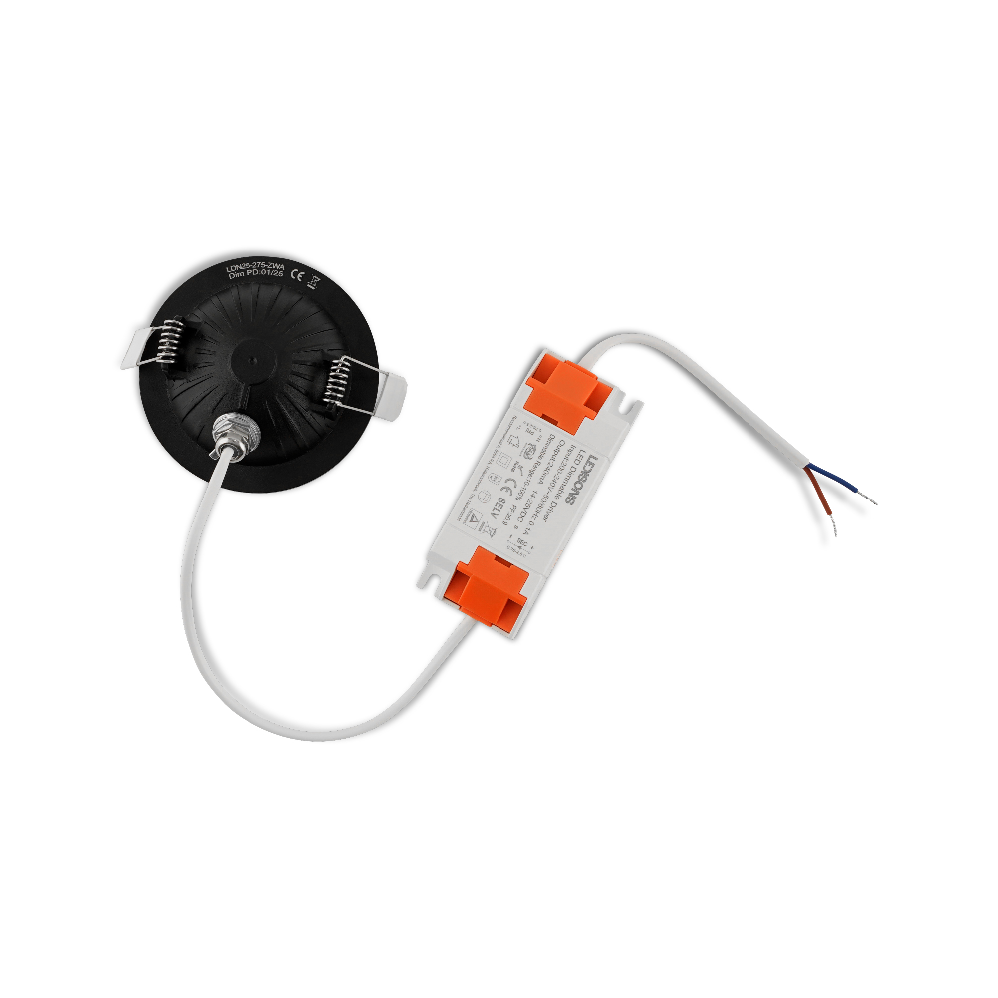 LED-Einbaustrahler Sienna schwarz 5 W Extra Warmweiß 2700 K für Deckenmontage