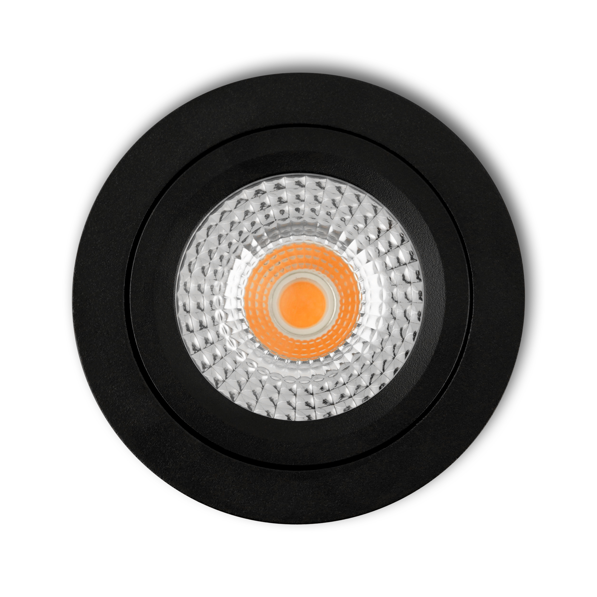 LED-Einbaustrahler Sienna schwarz 5 W Extra Warmweiß 2700 K, Draufsicht, ausgeschaltet, für Deckenmontage