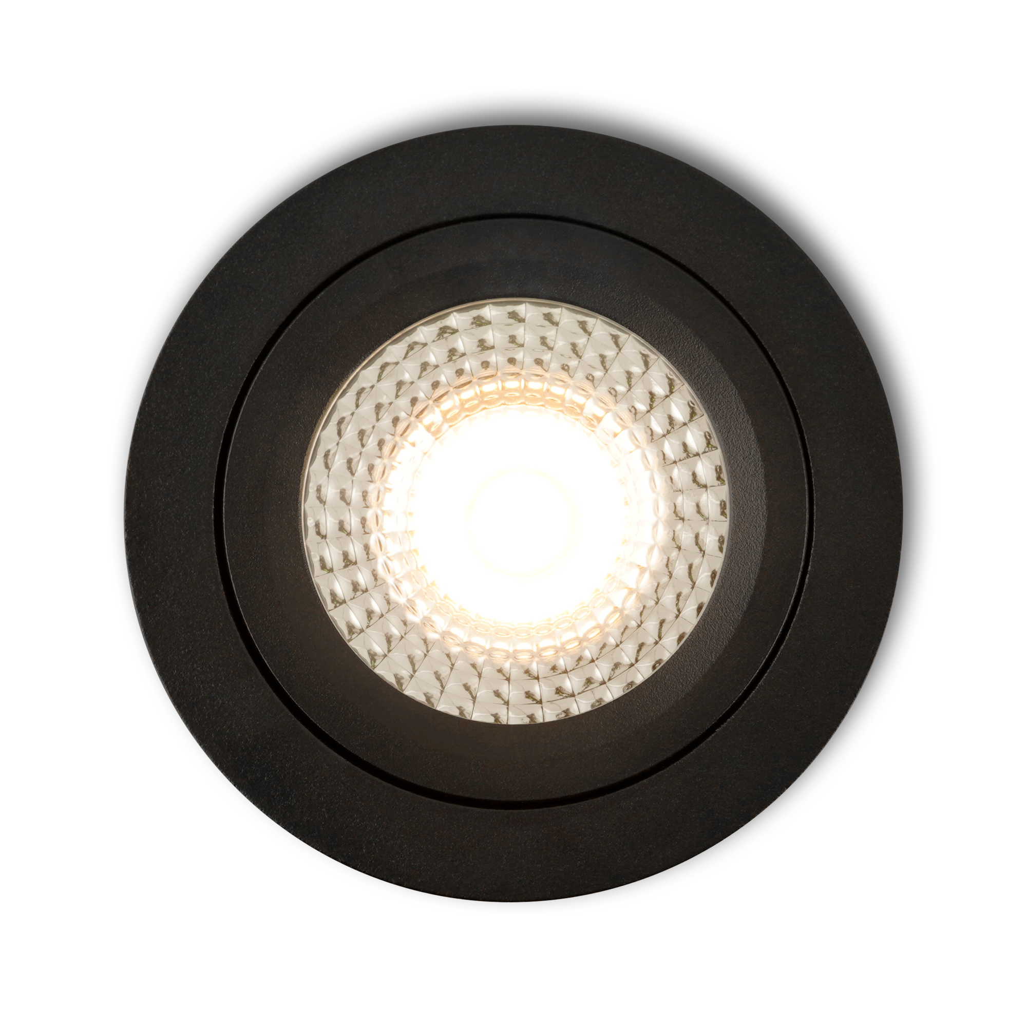 LED-Einbaustrahler Sienna schwarz 5 W Extra Warmweiß 2700 K, Draufsicht, für Deckenmontage