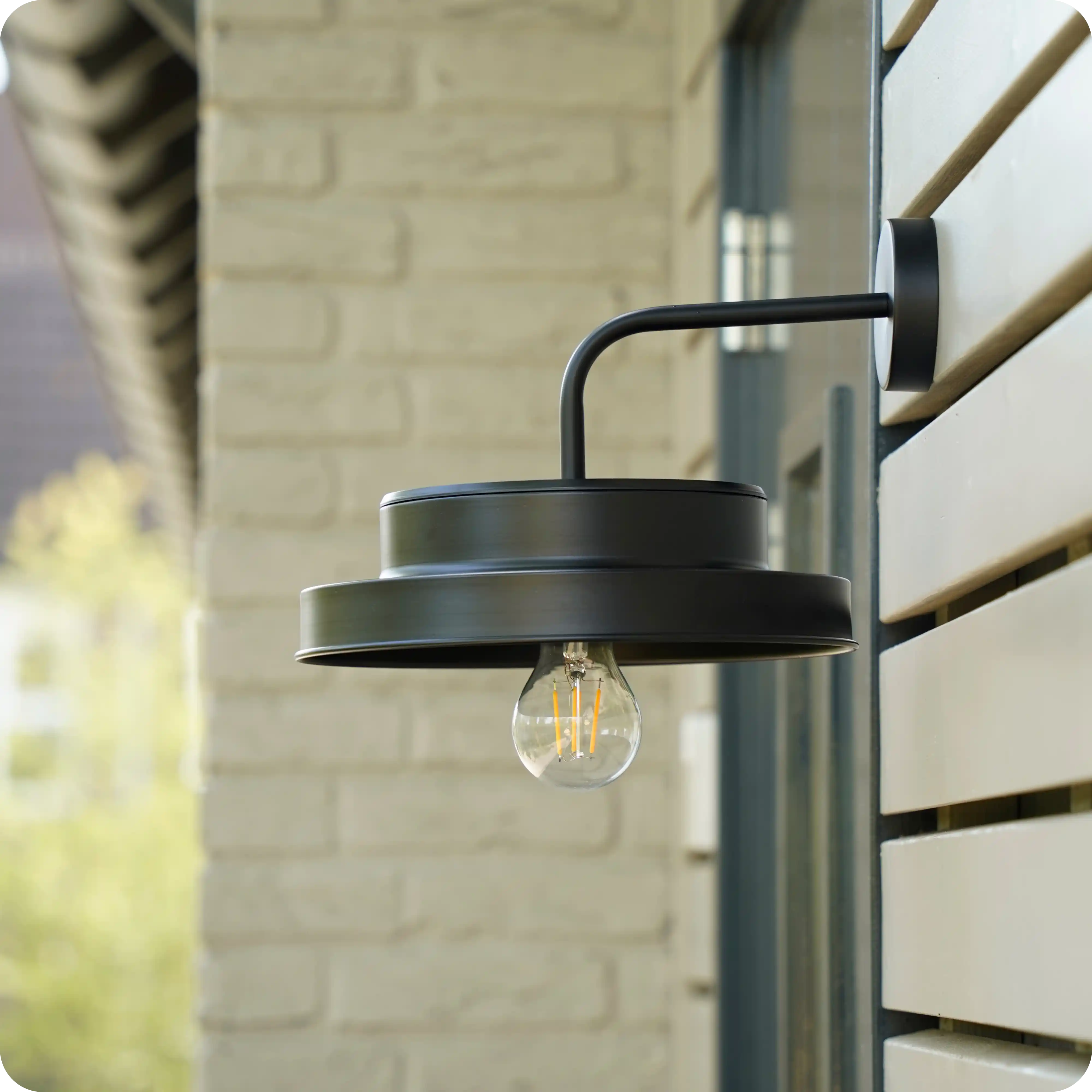 Solar LED-Wandleuchte Barna Schwarz für Wandbeleuchtung